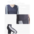 Frauen 85spandex + 15nylon fitness Plain V-Ausschnitt Kontrastfarbe 3/4 Ärmel T-Shirt Sportbekleidung